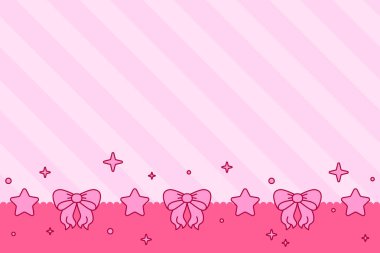 Soyut pembe arka plan vektör çizimi. Yay ve kalplerle soyut pembe arka plan. Dekorasyon pankartı, Lol 'un sürpriz bebek stili. Davet kartı şablonu