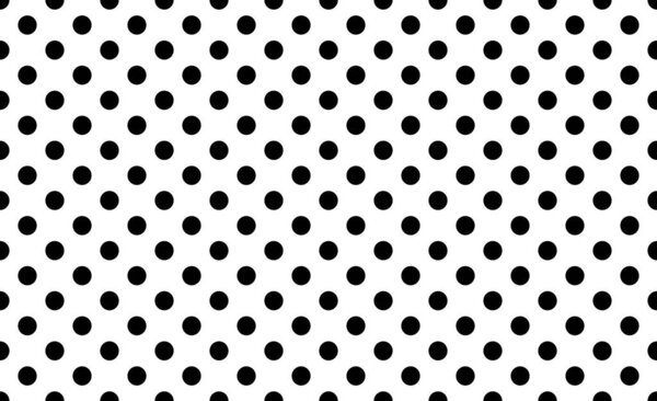 Seamless classic polka dot pattern. Black and white background with circles. Vector illustration