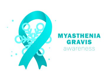 Myasthenia Gravis Farkındalık Ayı. Kar tanesi ve kağıt pankart