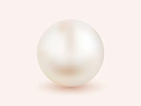 光の背景に単離された光の効果を持つ単一の光沢のある自然な白い海の真珠 ベクトルイラスト 3Dパールボール ロイヤリティフリーストックベクター