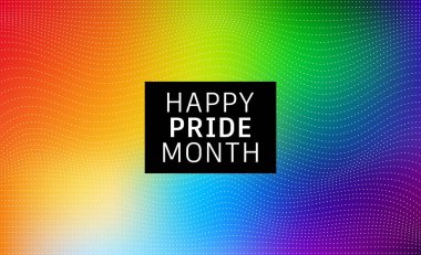 Haziran ayında LGBT Gurur Ayı. Lezbiyen Gey Biseksüel Transseksüel. Yıllık kutlama. LGBT bayrağı. Gökkuşağı aşk konsepti. İnsan hakları ve hoşgörü. Poster, kart, afiş ve geçmiş. Vektör ilüstrasyonu