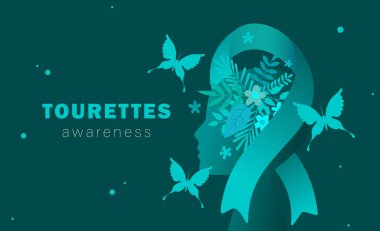 Tourettes Awareness Day. Medicine and health concept of Tourette Syndrome neurological condition. Vector illustration clipart