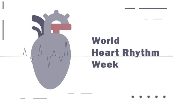 World Heart Rhythm Week Heart Background Banner Card Poster Heart Stock Vector