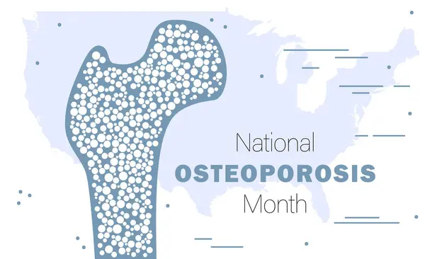 Nationaler Osteoporosemonat Behandlung Und Prävention Von Osteoporose Medizin Und Gesundheitskonzept lizenzfreie Stockillustrationen