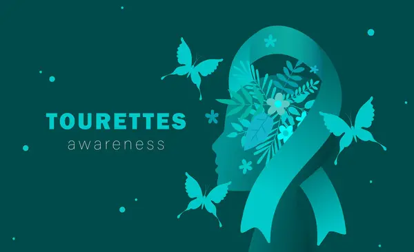 Tourettes Awareness Day Medicine Health Concept Tourette Syndrome Neurological Condition Vector Graphics