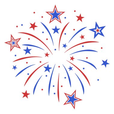 Vatansever Havai fişekler 4 Temmuz Kırmızı Yıldızlar 4 Temmuz Havai fişekleri