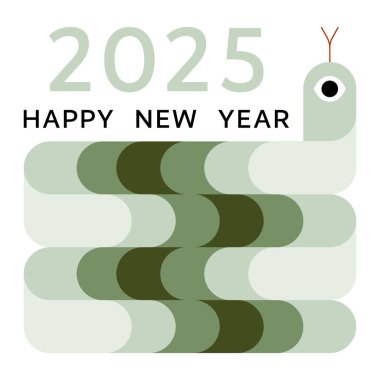 Şirin Çin yılanı. Renkli Çin Yeni Yıl kartı 2025. Çin mutlu yılanı, ay yeni yıl teması. Yılanlı tasarım