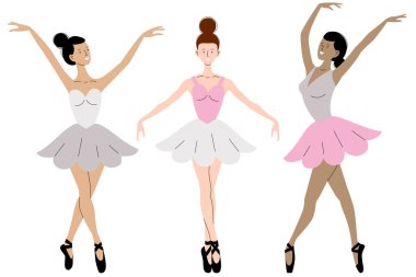 Genç dansçılar klasik dans sınıfında balerinler, bale dans stüdyosu. Genç, güzel bayan balerin. Klasik balenin güzelliği