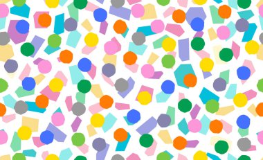 Renkli daire çizimi, kusursuz desen. Renkli noktalı kusursuz el çizimi deseni. Vektör fırça darbeleri tasarım elementleri. Duvar kağıtları, şablon dolguları, web sayfası arkaplanları, yüzey metinleri için mükemmel