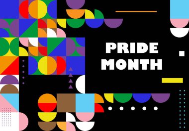 Kalpli gökkuşağı arka planı. LGBT + Gurur tasarımı. Gökkuşağı topluluğunun gurur ayı. Aşk, özgürlük, destek, barış. LGBT gökkuşaklı poster