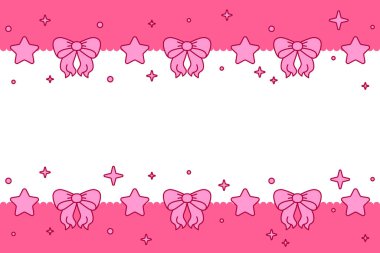 Soyut pembe arka plan vektör çizimi. Yay ve kalplerle soyut pembe arka plan. Dekorasyon pankartı, Lol 'un sürpriz bebek stili. Davet kartı şablonu