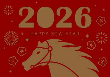 2026, Çin yeni yılı, Çin kültürü, at, desen, vektör, at yılı, hayvan yelesi, astroloji, astroloji, doğa güzelliği, takvim, kutlama, Çin burcu, çember, bilgisayar grafiği, eğri, şirin, tasarım Mutlu çene