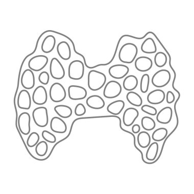 Tiroid bezi çizgisi ikonu, insan iç organının vektör piktogramı. Anatomi illüstrasyonu, tıbbi imza, endokrinoloji kliniği. Tiroid, endokrin sistemin insan iç organı.