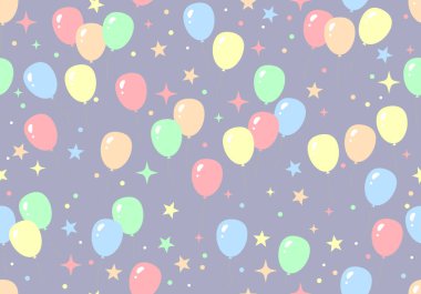 Renkli balon tasarımlı, kusursuz doğum günü deseni. Güzel renkli parti hava balonlarıyla kusursuz desen.