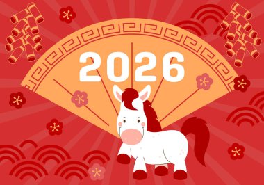 Mutlu Çin Yeni Yılı 2026. At, 2026 Çin Yeni Yılı 'nın bir sembolüdür. At Heykeli