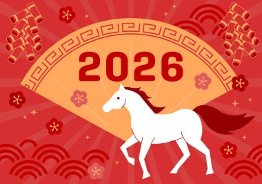 Mutlu Çin Yeni Yılı 2026. At, 2026 Çin Yeni Yılı 'nın bir sembolüdür. At Heykeli