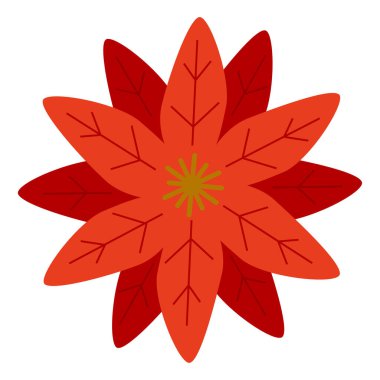 Noktalı çiçek. Noel çiçeği sembolü, işaret. Noel tasarım vektörü çizimi