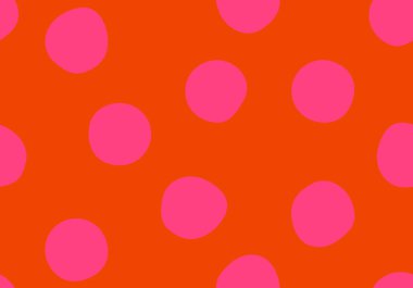 Pembe ve turuncu benekli noktalar pürüzsüz desen. Noktalar Şablon Polk Noktası Özgeçmişi
