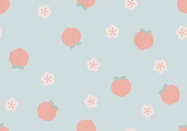 Şeftali ya da kayısı pürüzsüz desen. Kusursuz yüzey tasarımı. Şeftalili, pürüzsüz bir desen.