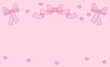 Soyut pembe arka plan vektör çizimi. Fiyonklu soyut pembe arka plan. Dekorasyon pankartı, Lol 'un sürpriz bebek stili. Davet kartı şablonu