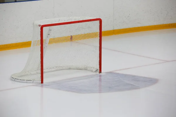 Prázdný Hokejový Gól Ledárně — Stock fotografie