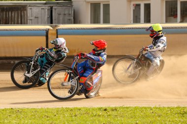 DAUGAVPILS, LATVIA - 10 Eylül 2023 Letonya Açık Yarış Pisti Şampiyonası. Irkın bölümleri