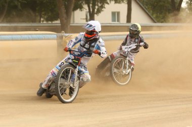 DAUGAVPILS, LATVIA - 10 Eylül 2023 Letonya Açık Yarış Pisti Şampiyonası. Irkın bölümleri