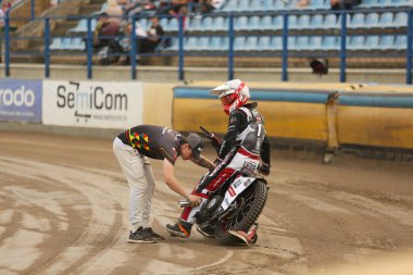 DAUGAVPILS, LATVIA - 10 Eylül 2023 Letonya Açık Yarış Pisti Şampiyonası. Irkın bölümleri