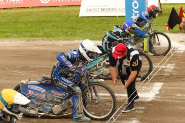 DAUGAVPILS, LATVIA - 10 Eylül 2023 Letonya Açık Yarış Pisti Şampiyonası. Irkın bölümleri