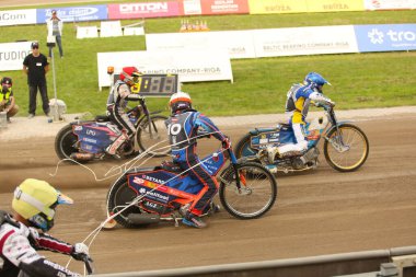 DAUGAVPILS, LATVIA - 10 Eylül 2023 Letonya Açık Yarış Pisti Şampiyonası. Irkın bölümleri