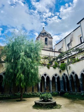 Sorrento, Italy September 15, 2024.view of a seminary and its courtyard in the center of the coastal town.  clipart