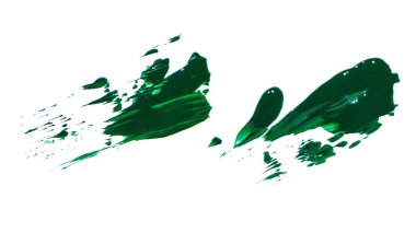 Beyaz arkaplanda fırça darbesini yeşile boya.
