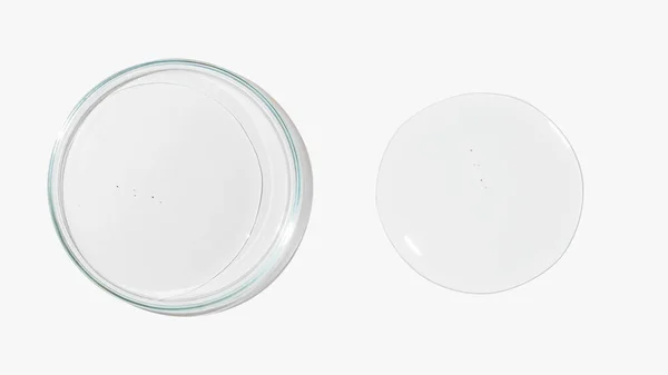 Πιάτο Petri Διάφανο Χρωματικό Gel Ελαφρύ Φόντο Γυάλινα Σκεύη Υγρό — Φωτογραφία Αρχείου