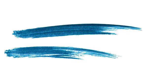 Due Pennellate Blu Sfondo Bianco — Foto Stock