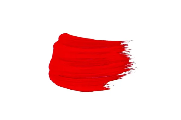 Brush Stroke Piros Fehér Alapon — Stock Fotó