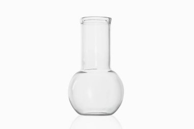 Laboratuvar mataraları, cam kavanozlar, laboratuvar, beyaz arka plan.