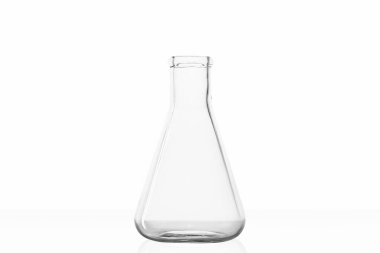 Laboratuvar mataraları, cam kavanozlar, laboratuvar, beyaz arka plan.