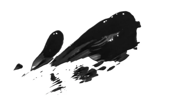 Мазок Черной Краски Белом Фоне — стоковое фото