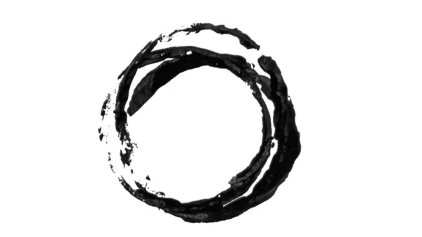 Smear Black Paint White Background — Stock Photo, Image