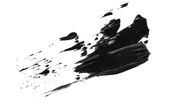 Una Macchia Vernice Nera Uno Sfondo Bianco — Foto Stock
