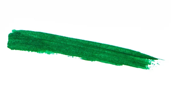 Paint Brush Stroke Green White Background — Stock Photo, Image