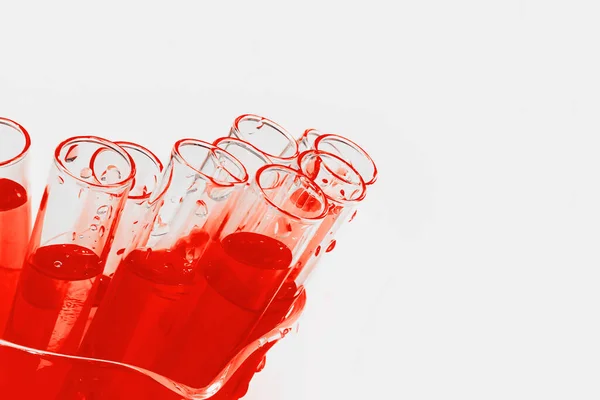laboratory flasks, blood, red liquid, tests, viruses, dirty blood, glass jars, laboratory, white background, transparent glass, chemistry, medicine, laboratory, pharmaceuticals, analysis