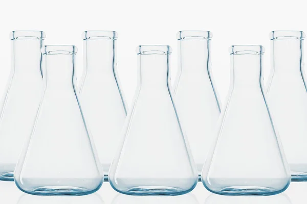 Laboratory Flasks Glass Jars Laboratory White Background — Stock Photo, Image
