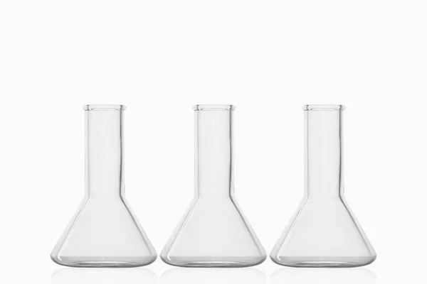 Laboratoriumkolven Glazen Potten Laboratorium Witte Achtergrond — Stockfoto