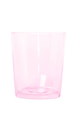 Glass empty glass of medium size. Rose glass. Isolated.