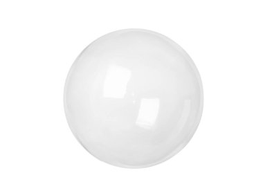 The glass bowl is empty. Isolated.