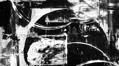 Abstract white and black background. Circles, lines, waves, stripes, strokes, paints, canvas. Canvas. Black and white. Abstraction, grey, white, black.