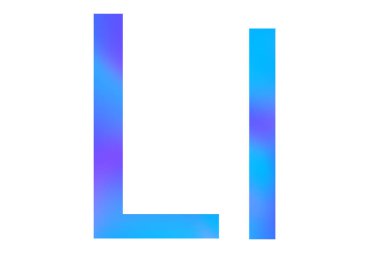 Letter L. Blue color with gradient. Classic font. Isolated on a white background.