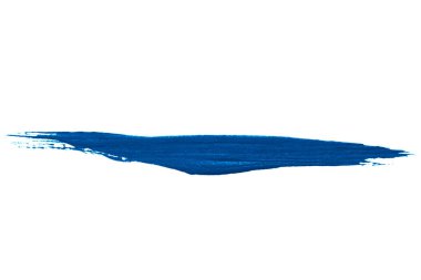textured brushstroke of blue color paint on a white background isolated