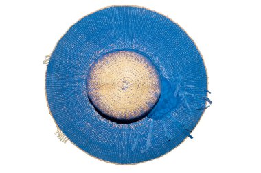 bright summer straw hat isolated on white background